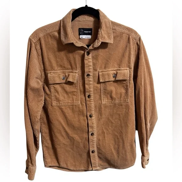 Original Use Corduroy Button Up Overshirt Tan Brown XS - Picture 2 of 9